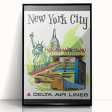 Retro New York City Travel Poster – Vintage Prints & Iconic Wall Art