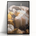 Large abstract wall art featuring autumnal shades on framed acrylic, ideal for modern living room decor.