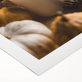 Art deco poster featuring a stylized autumn scene in orange and brown hues on rolled canvas, suitable for dining room walls.