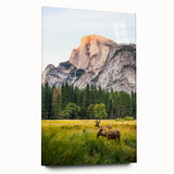 Large abstract wall art on acrylic glass featuring swirling blue and green tones, ideal for bedroom or dining room decor.