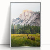 Art deco poster depicting spring scene in pastel shades on framed acrylic, ideal for nursery wall art.