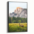 Black and white landscape art painting depicting spring season on framed canvas, ideal for bedroom decor.