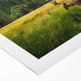 Art deco poster featuring a stylized spring scene in pastel shades on rolled canvas, suitable for dining room walls.