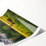 Extra large wall art featuring line art flowers in black on white, rolled print format.