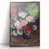 Large art print of a Van Gogh-inspired scene on acrylic, framed in silver, featuring vibrant blues and yellows.