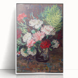 Mid-century modernist art depicting a Van Gogh-inspired scene in vibrant blues and yellows on a white acrylic frame.