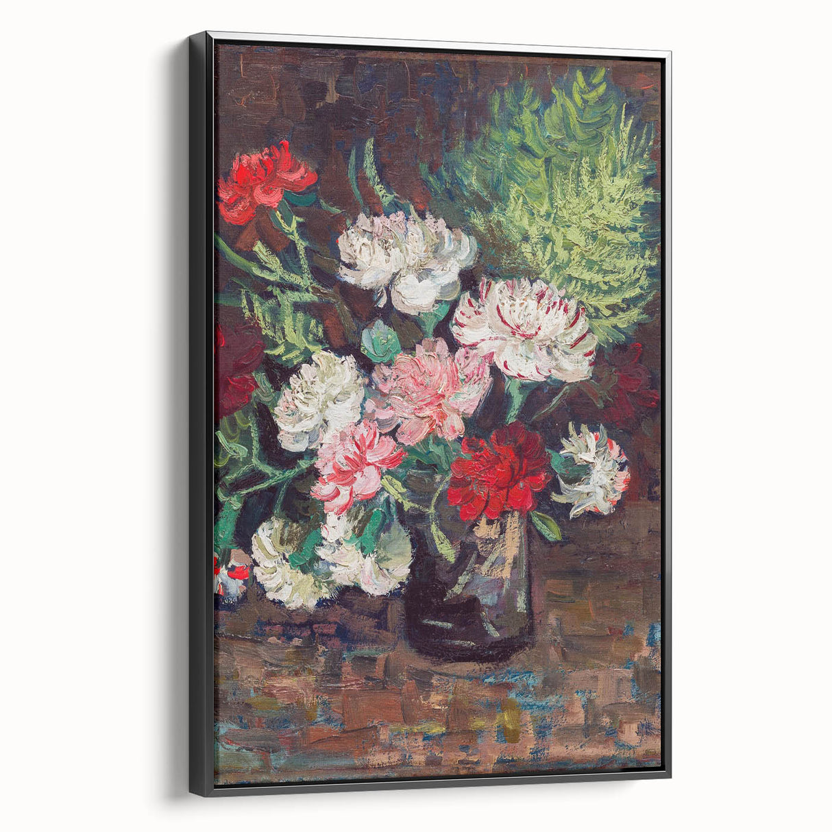 Black and white landscape painting of a serene rural scene on a framed canvas, ideal for bedroom wall decor.
