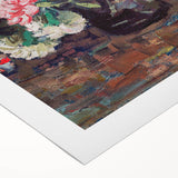 Art deco poster featuring a geometric pattern in black and gold on a rolled canvas, suitable for dining room decor.