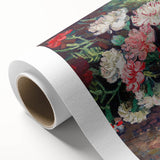 Art deco poster of a starry night scene with swirling blue and yellow tones on rolled canvas, ideal for nursery wall art.