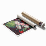 Extra large rolled canvas print featuring Van Gogh-inspired floral art in vibrant colors.