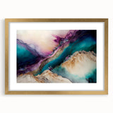 Abstract strokes wall art framed in gold, showcasing vibrant colors and dynamic patterns, perfect for modern home decor or gallery display.