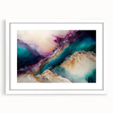 Abstract wall art featuring vibrant strokes in various colors, framed with a white mat, showcasing a modern design ideal for home decor. Perfect for adding a contemporary touch to living spaces.