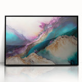 Framed abstract strokes wall art in black acrylic, showcasing dynamic brushwork and modern design elements, perfect for contemporary home decor.