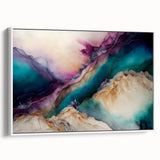 Framed abstract strokes wall art featuring a modern design with soft white tones, displayed in a side view to highlight its texture and elegant simplicity. Perfect for contemporary home decor, this piece adds a touch of sophistication to any room.