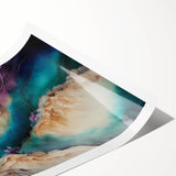 Abstract strokes wall art print showcasing vibrant colors in fluid patterns, perfect for modern decor. Ideal for enhancing living spaces with artistic flair.