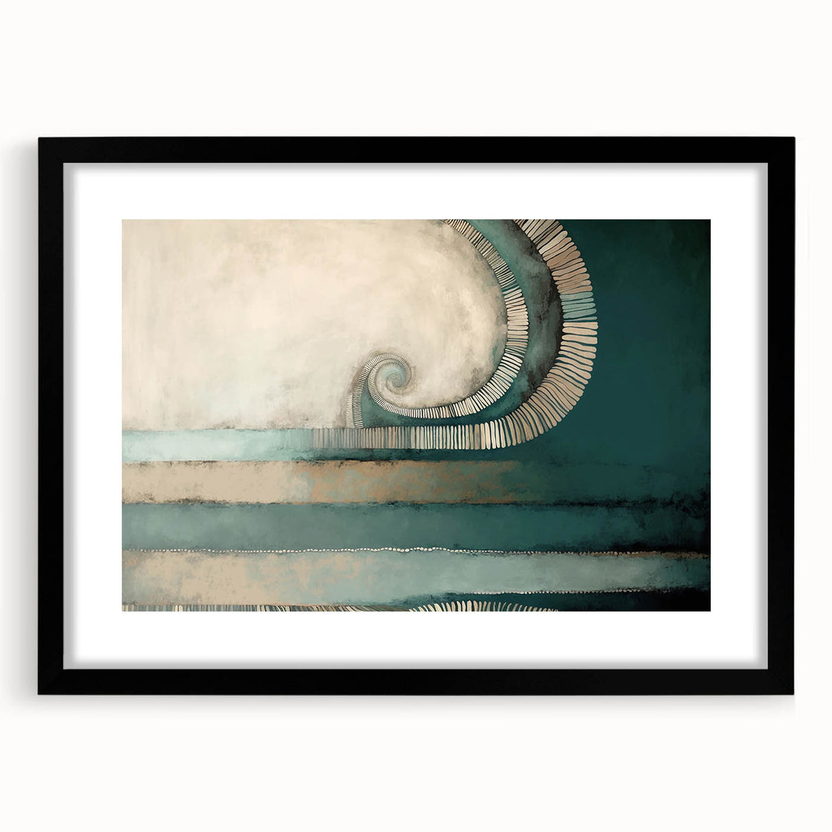 Abstract strokes wall art framed with a black mat, showcasing bold colors and dynamic designs, ideal for modern home decor. Perfect for enhancing any living space.