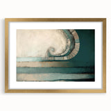 Abstract wall art print showcasing dynamic strokes in vibrant colors, framed with a gold mat, ideal for modern home decor. Perfect for adding a contemporary touch to any room.