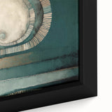 Close-up of a framed canvas wall art featuring abstract strokes in vibrant colors, showcasing dynamic patterns and textures ideal for modern decor. Perfect for enhancing home aesthetics.