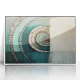 Framed abstract wall art featuring bold, colorful strokes on a white background, perfect for modern home decor or office spaces, enhancing contemporary aesthetics.