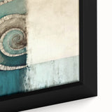 Abstract strokes wall art print featuring vibrant colors of blue, orange, and gold on a textured canvas, framed elegantly, perfect for modern home decor.