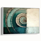 Framed abstract strokes wall art in a contemporary design, showcasing vibrant colors of blue and gold on a white background, enhancing modern decor aesthetics.