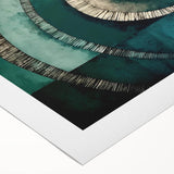 Abstract strokes wall art on rolled canvas showcasing vibrant hues of blue, orange, and yellow, ideal for modern home decor. Perfect for enhancing living spaces with a unique artistic touch.