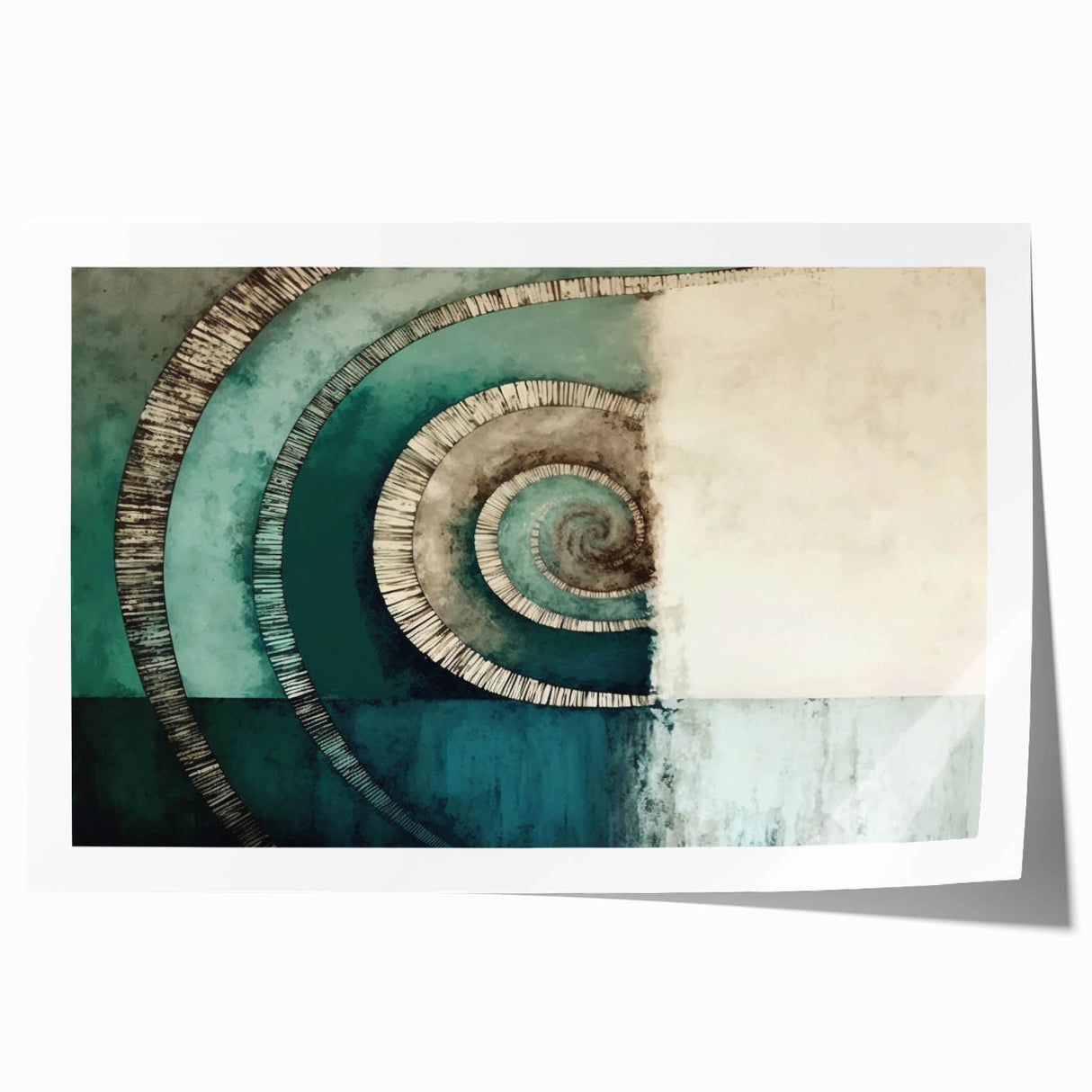 Abstract wall art print showcasing vibrant strokes in shades of blue, orange, and yellow, perfect for modern decor. Ideal for enhancing any living space's aesthetic.
