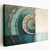 Abstract wall art canvas featuring vibrant, multi-colored strokes in a modern design, showcasing a side view that highlights its textured finish and elegant framing.