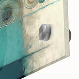 Close-up of abstract strokes wall art design in vibrant colors, featuring a glossy acrylic glass finish that enhances visual depth and texture, ideal for modern decor.