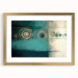 Abstract strokes wall art framed with a gold mat, showcasing dynamic colors and textures, suitable for modern home decor and artistic accents.