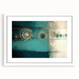 Abstract strokes wall art framed with a white mat, showcasing a colorful, modern design perfect for contemporary home decor. Ideal for enhancing living spaces.