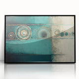 Abstract strokes wall art in a sleek black frame, showcasing vibrant colors and dynamic patterns, perfect for modern decor and interior design enhancement.