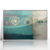 Framed abstract strokes wall art in white acrylic, showcasing vibrant brush colors and modern design elements, perfect for contemporary home decor.