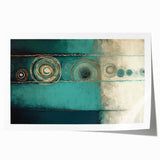 Abstract wall art print featuring vibrant strokes in shades of blue, yellow, and pink, rolled up for easy transport and display in modern interiors. Ideal for adding a pop of color to contemporary decor.