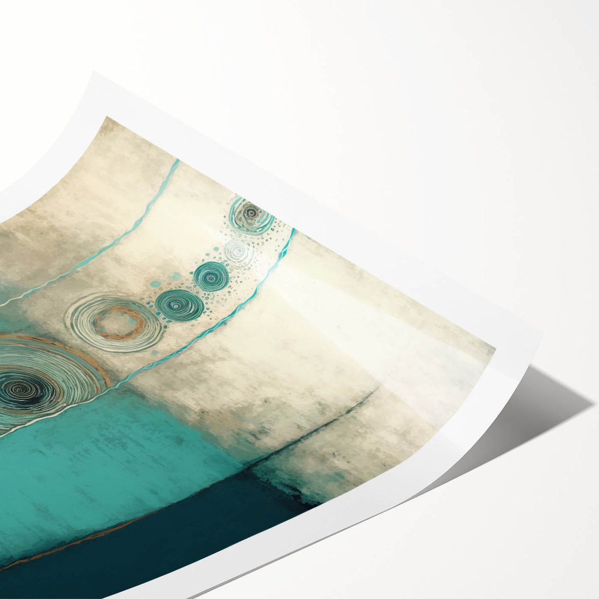 Abstract strokes wall art print showcasing vibrant colors on a textured background, rolled and ready for display, perfect for modern home decor.