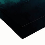 Close-up of abstract strokes wall art on stretched canvas, showcasing vibrant colors like blue, yellow, and red, ideal for modern home decor.