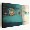 Abstract canvas wall art featuring vibrant strokes in shades of blue, yellow, and pink, showcasing a modern design that enhances contemporary home decor. Ideal for living rooms or creative spaces, this stretched canvas adds a splash of color and artistic flair to any wall.