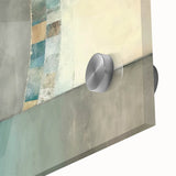 Close-up view of abstract strokes wall art on acrylic glass, showcasing vibrant colors and dynamic textures, ideal for modern home decor.