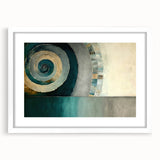 Abstract strokes wall art framed in white with a mat, showcasing vibrant colors and dynamic patterns, ideal for modern home decor and artistic interiors.