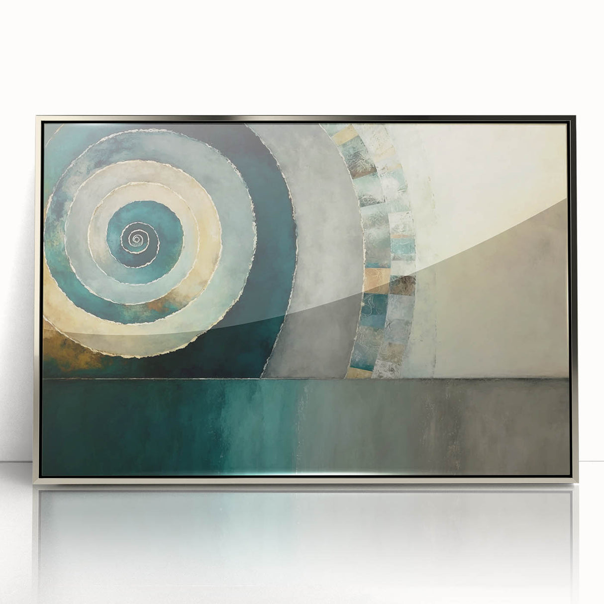 Framed acrylic wall art showcasing abstract strokes in silver and gray, perfect for modern home decor. Ideal as a focal point in contemporary interiors.