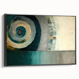 Framed abstract strokes wall art in black, showcasing dynamic brushwork and modern design, perfect for contemporary home decor. Side view highlights the canvas texture and frame.