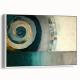 Framed canvas wall art showcasing abstract strokes in a modern design, featuring a white background and vibrant colors, ideal for contemporary decor.