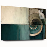 Abstract strokes wall art displayed in acrylic glass, showcasing vibrant colors and fluid designs, perfect for modern home decor or artistic spaces.