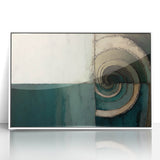 Framed abstract wall art featuring dynamic white strokes on a textured background, ideal for modern home decor, adding elegance and creativity to living spaces.