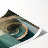 Colorful abstract strokes wall art print showcasing vibrant hues of blue, pink, and gold, perfect for modern home decor. Rolled and ready for framing.