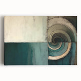 Abstract wall art featuring vibrant strokes in shades of blue, orange, and yellow on stretched canvas, adding a modern touch to any decor. Ideal for enhancing living spaces with artistic flair.