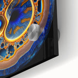 Close-up of abstract strokes wall art, showcasing vibrant colors and dynamic patterns on acrylic glass, perfect for modern home decor accents.