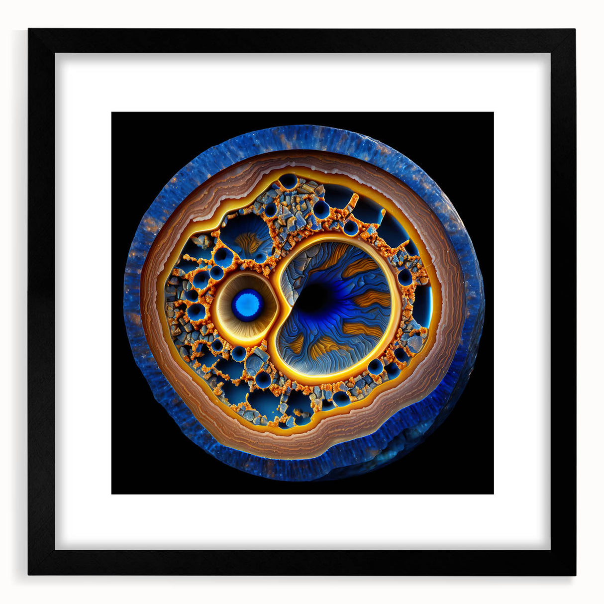 Abstract strokes wall art framed in black, showcasing vibrant colors and dynamic brushwork, perfect for modern home decor. Ideal for living spaces or galleries.