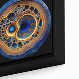 Close-up of an abstract strokes wall art piece featuring vibrant colors and dynamic brushwork, elegantly framed and perfect for modern decor. Ideal for enhancing living spaces with contemporary art.