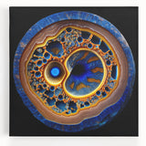 Abstract strokes wall art on stretched canvas showcasing vibrant colors and dynamic patterns, perfect for modern home decor or art enthusiasts.